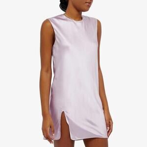 Mother Of All Miley Dress Satin Silk Blend Sleeveless Mini Lilac Purple Medium